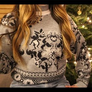 80's DVF mock neck sweater